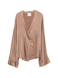FORTE FORTE SATIN CROSS BLOUSE