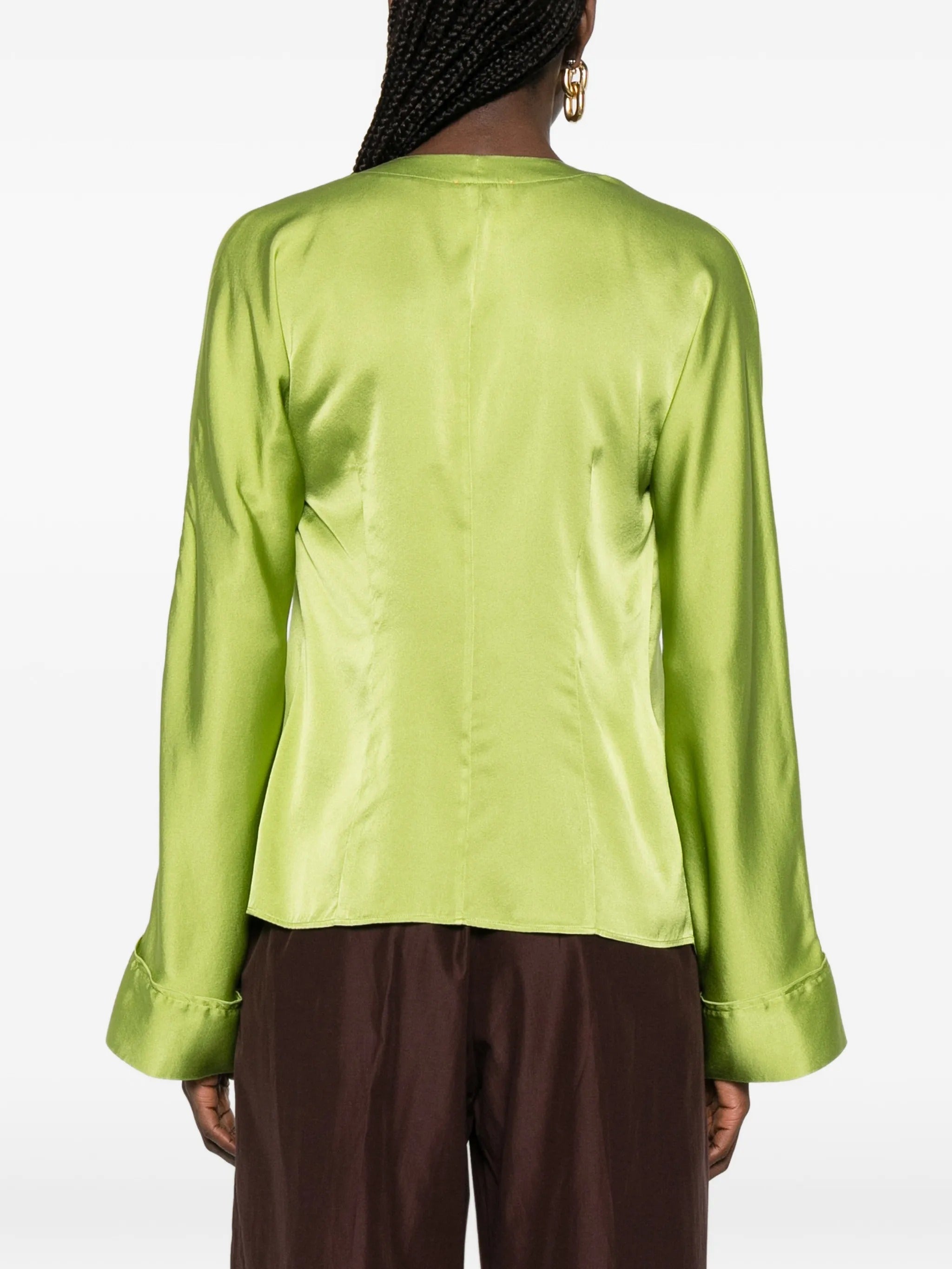 FORTE FORTE SATIN CROSS BLOUSE
