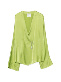 FORTE FORTE SATIN CROSS BLOUSE