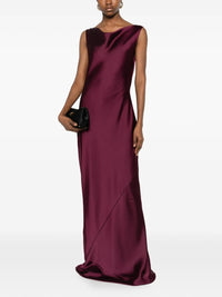NORMA KAMALI SLEEVELESS LOW BACK DRAPE GOWN