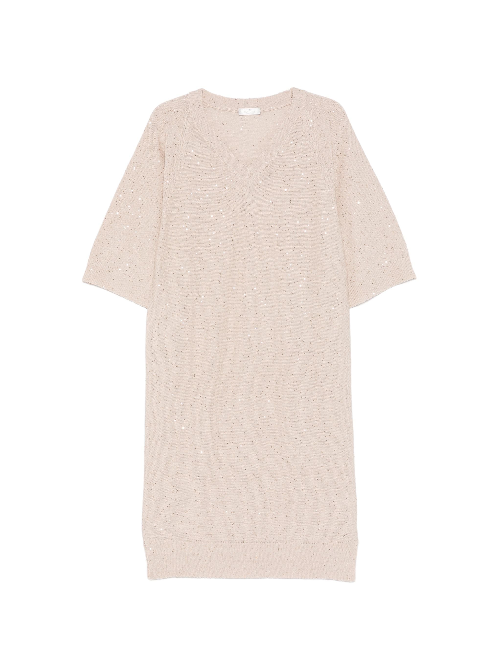 PANICALE SEQUIN V NECK DRESS