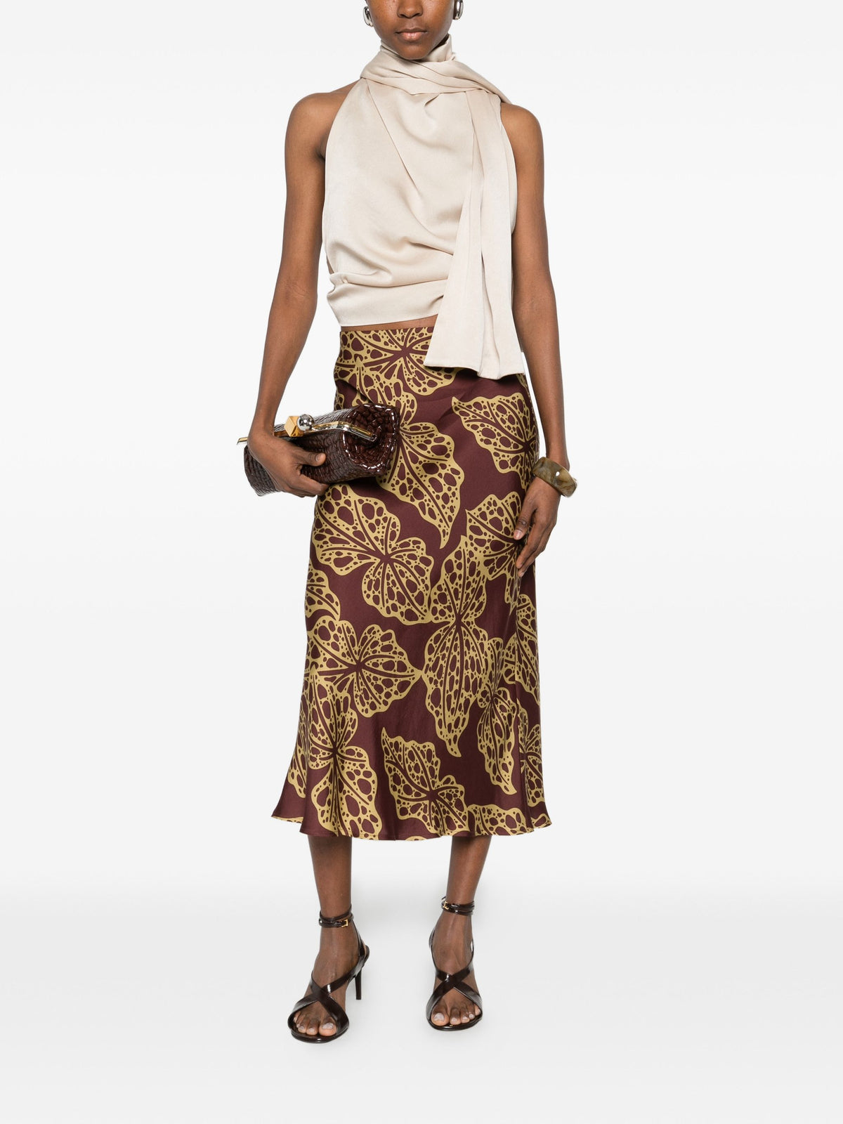 OTTODAME PRINT MIDI SKIRT