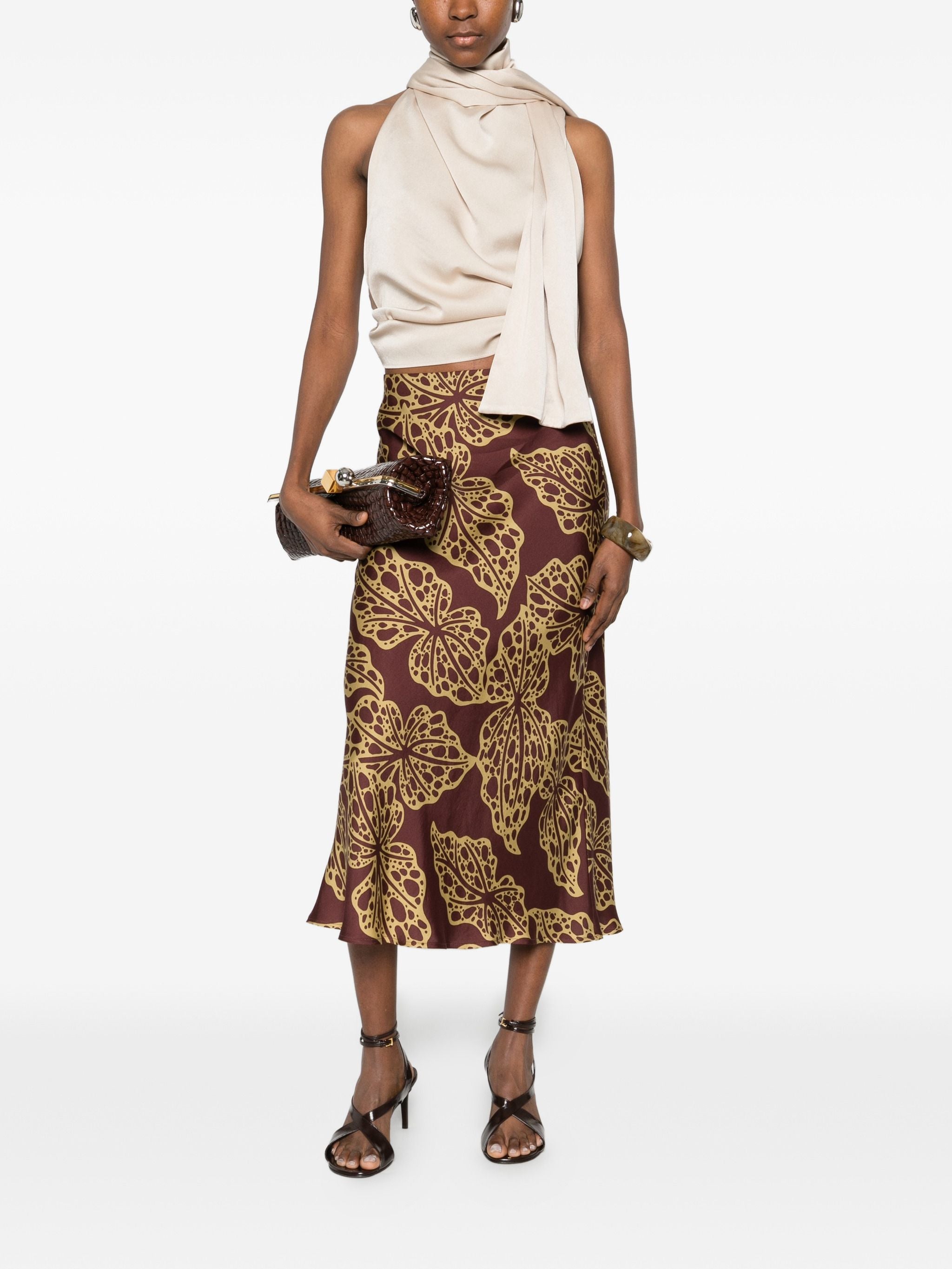 OTTODAME PRINT MIDI SKIRT