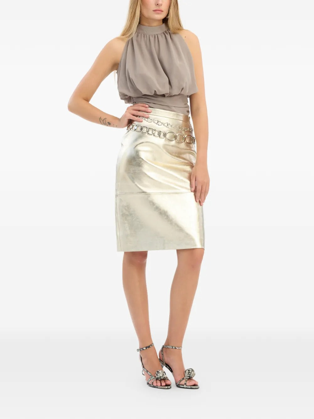 ROTATE CHIFFON RUCHED TOP
