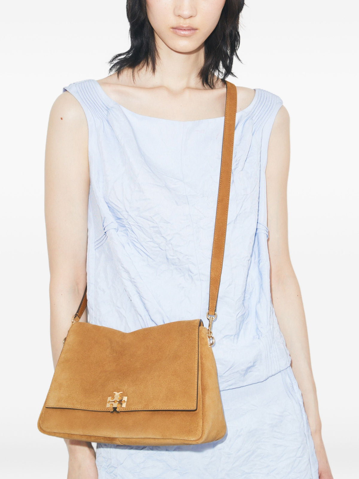 TORY BURCH CHARLIE SUEDE SHOULDER BAG