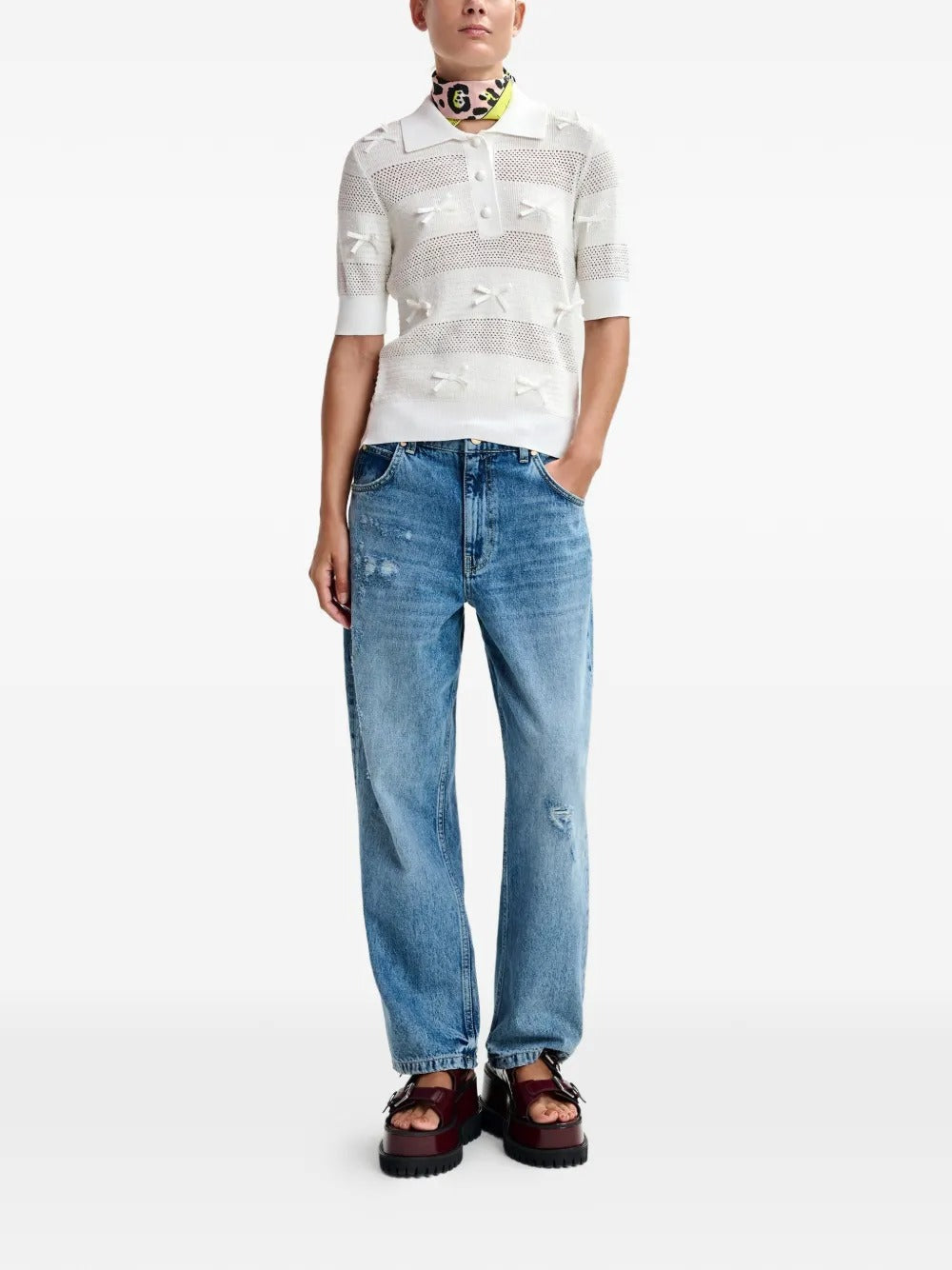 ESSENTIEL ANTWERP JARTS KNIT POLO WITH KNOTS