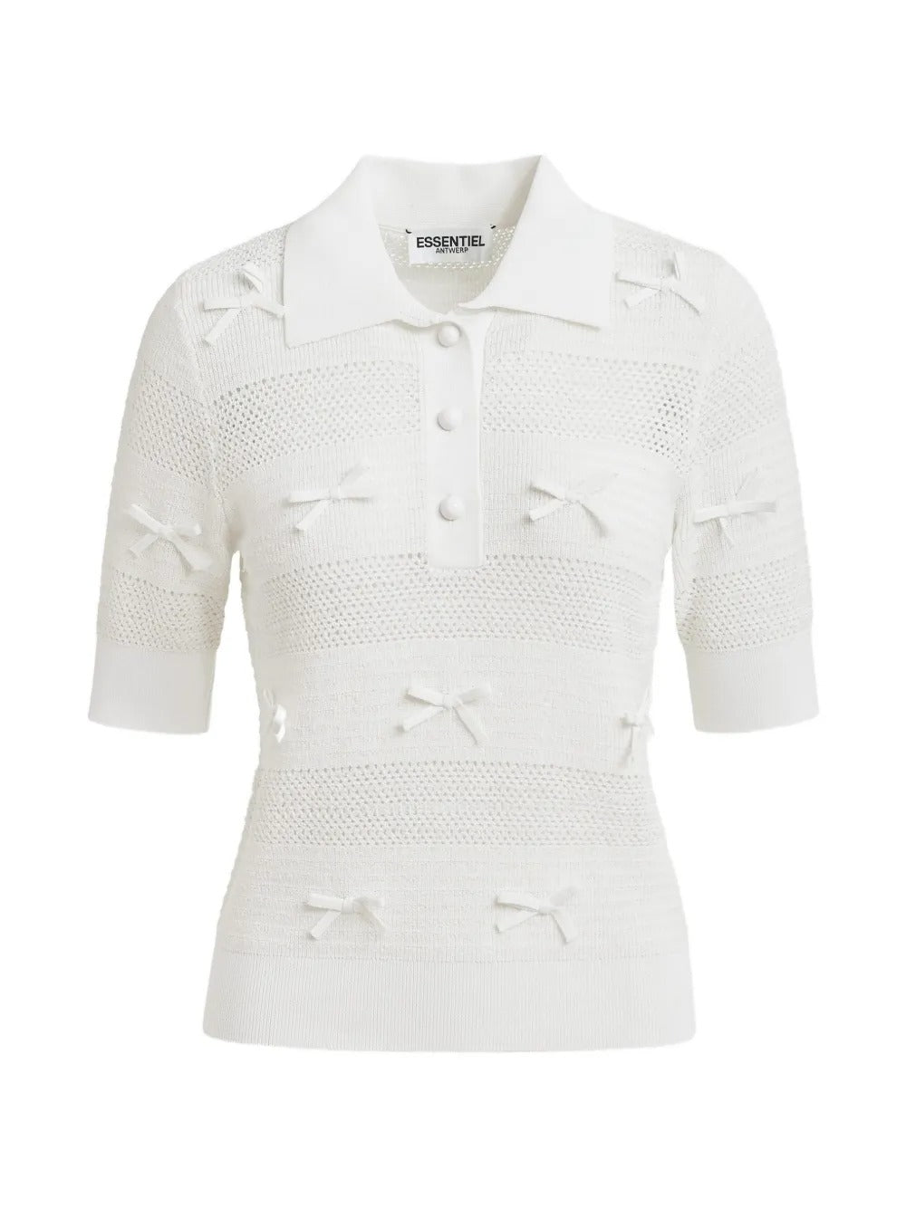 ESSENTIEL ANTWERP JARTS KNIT POLO WITH KNOTS