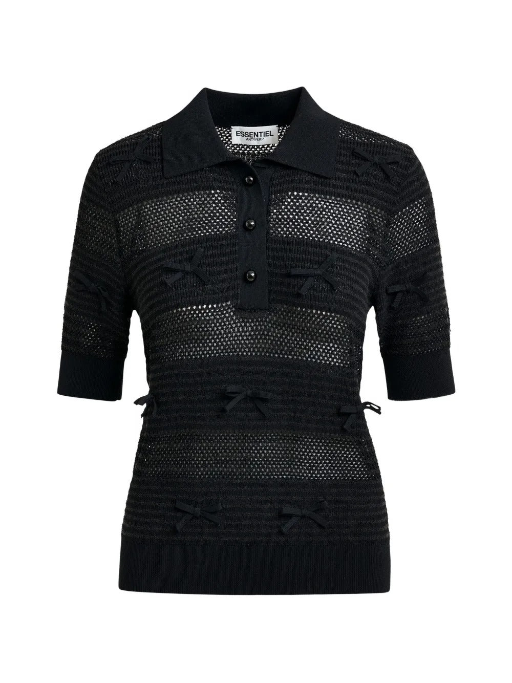 ESSENTIEL ANTWERP JARTS KNIT POLO WITH KNOTS