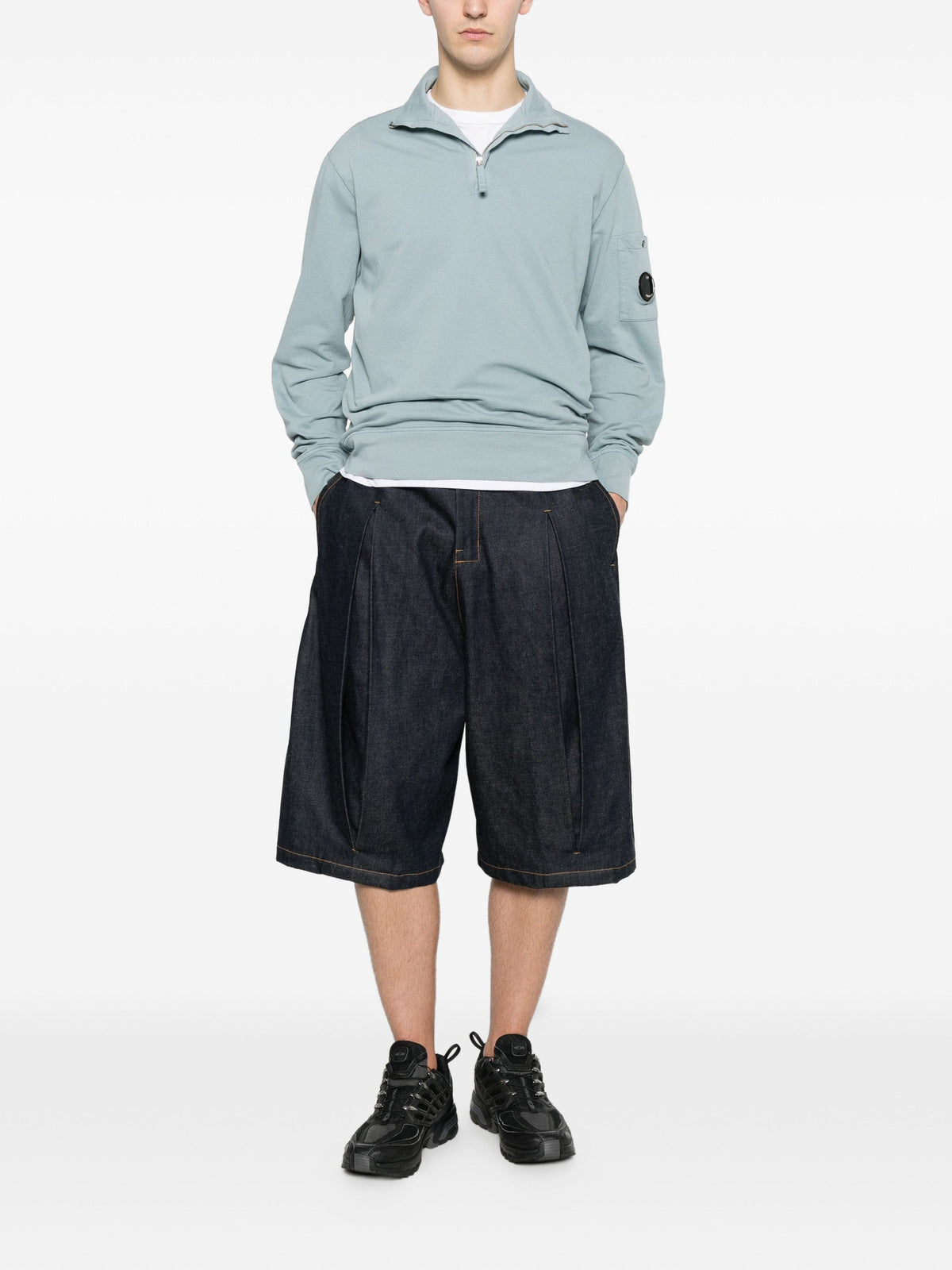C.P. COMPANY HALF ZIP LENS SWEAT