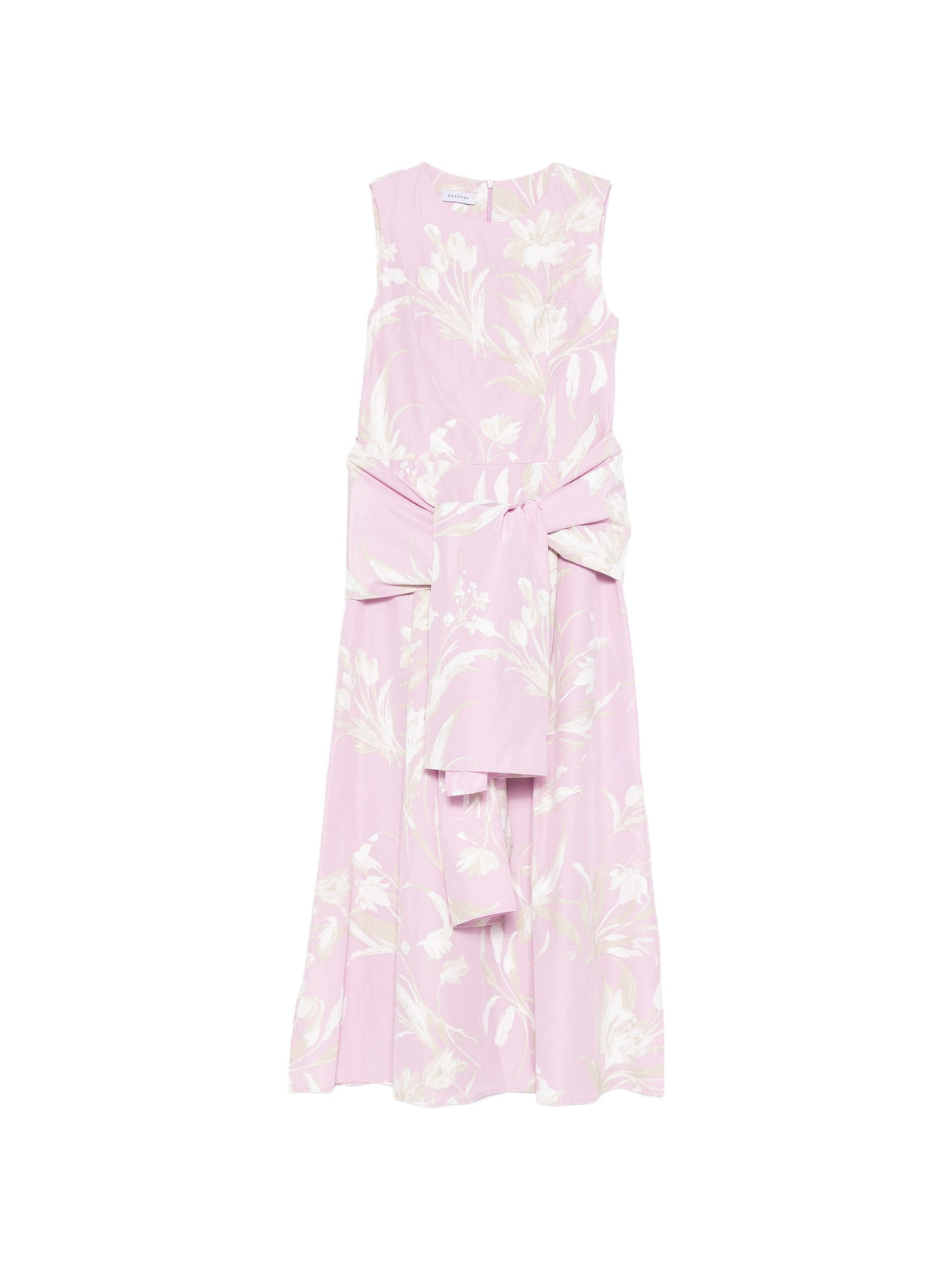 ROSSO 35 BOW FLORAL MIDI DRESS