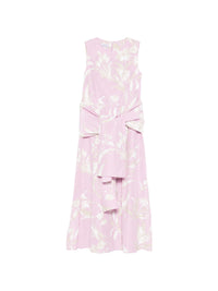 ROSSO 35 BOW FLORAL MIDI DRESS