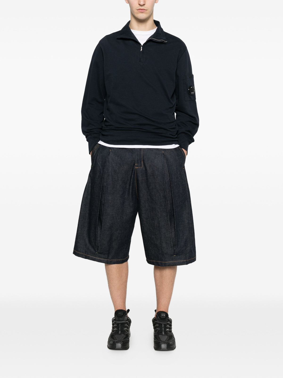 C.P. COMPANY HALF ZIP LENS SWEAT
