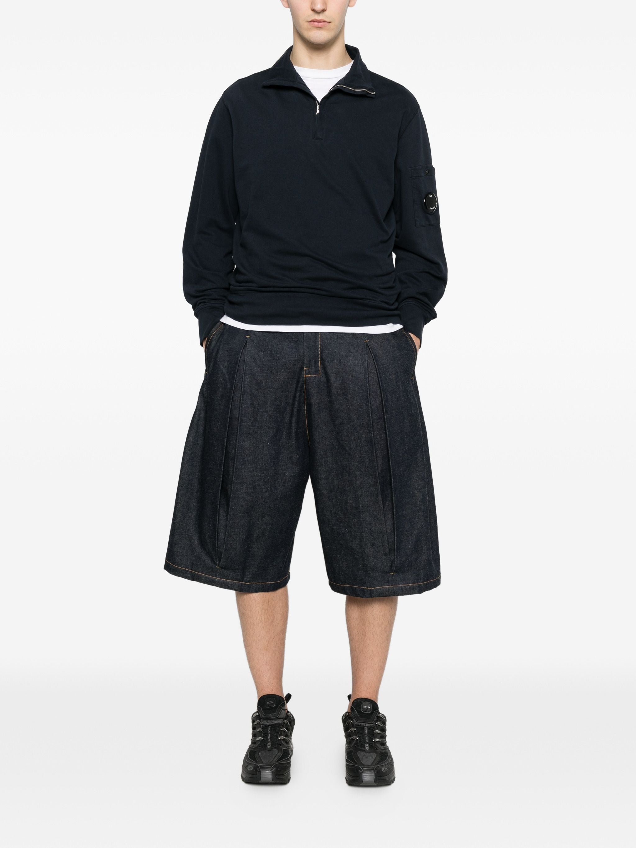 C.P. COMPANY HALF ZIP LENS SWEAT