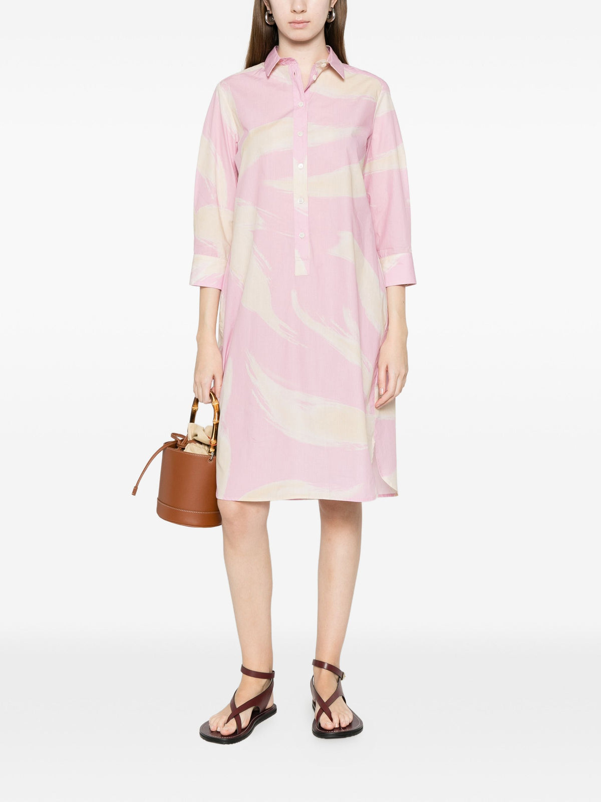 ROSSO 35 PRINTED SHIRT DRESS