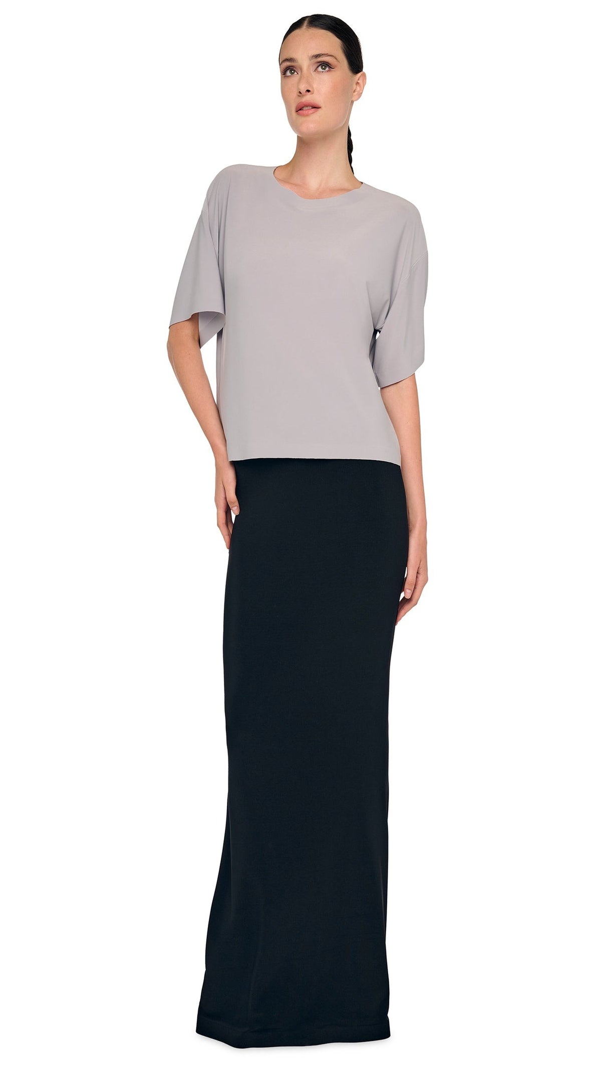 NORMA KAMALI SHORT SLEEVE BOXY TOP