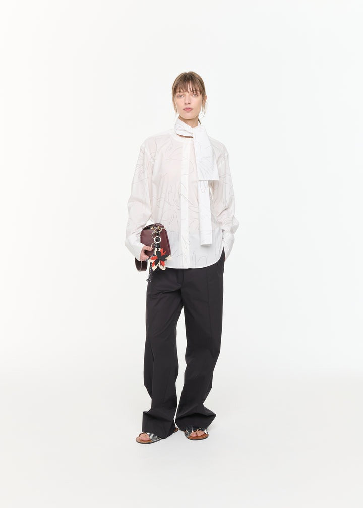 PLAN C FLOWER SHIRT WITH SCARF