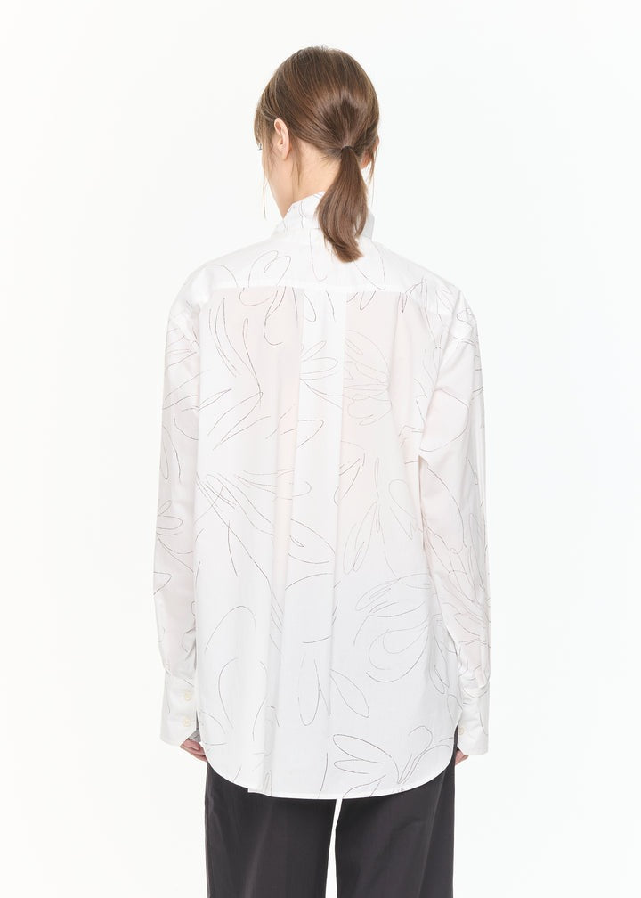 PLAN C FLOWER SHIRT WITH SCARF