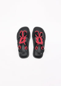 PLAN C KNOTTED CORD LEATHER SANDALS