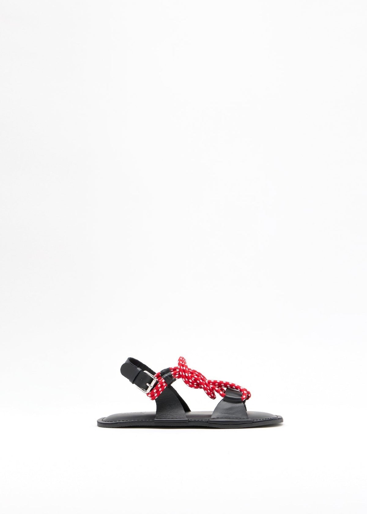 PLAN C KNOTTED CORD LEATHER SANDALS