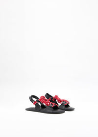PLAN C KNOTTED CORD LEATHER SANDALS