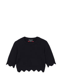 MARC JACOBS SCALLOP DAISY CROP SWEATER