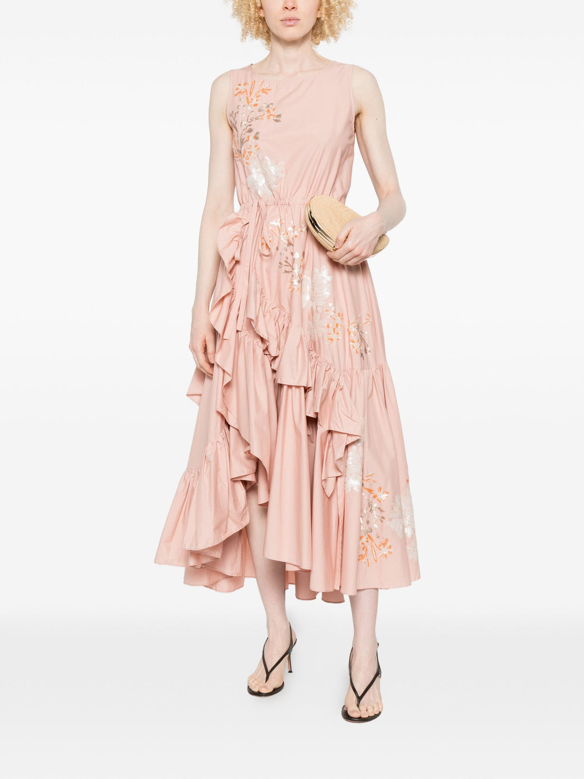 PSOPHÍA FLORAL RUFFLED DRESS