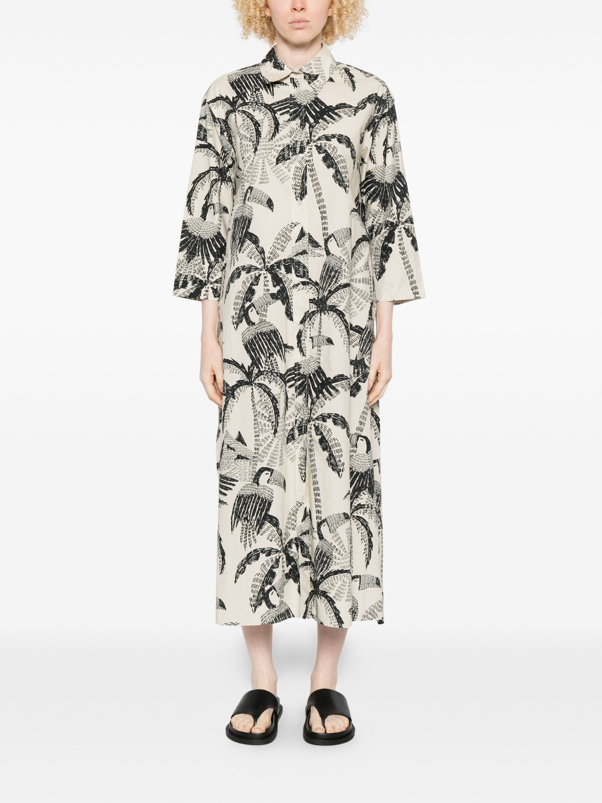 PSOPHÍA PALM MIDI DRESS