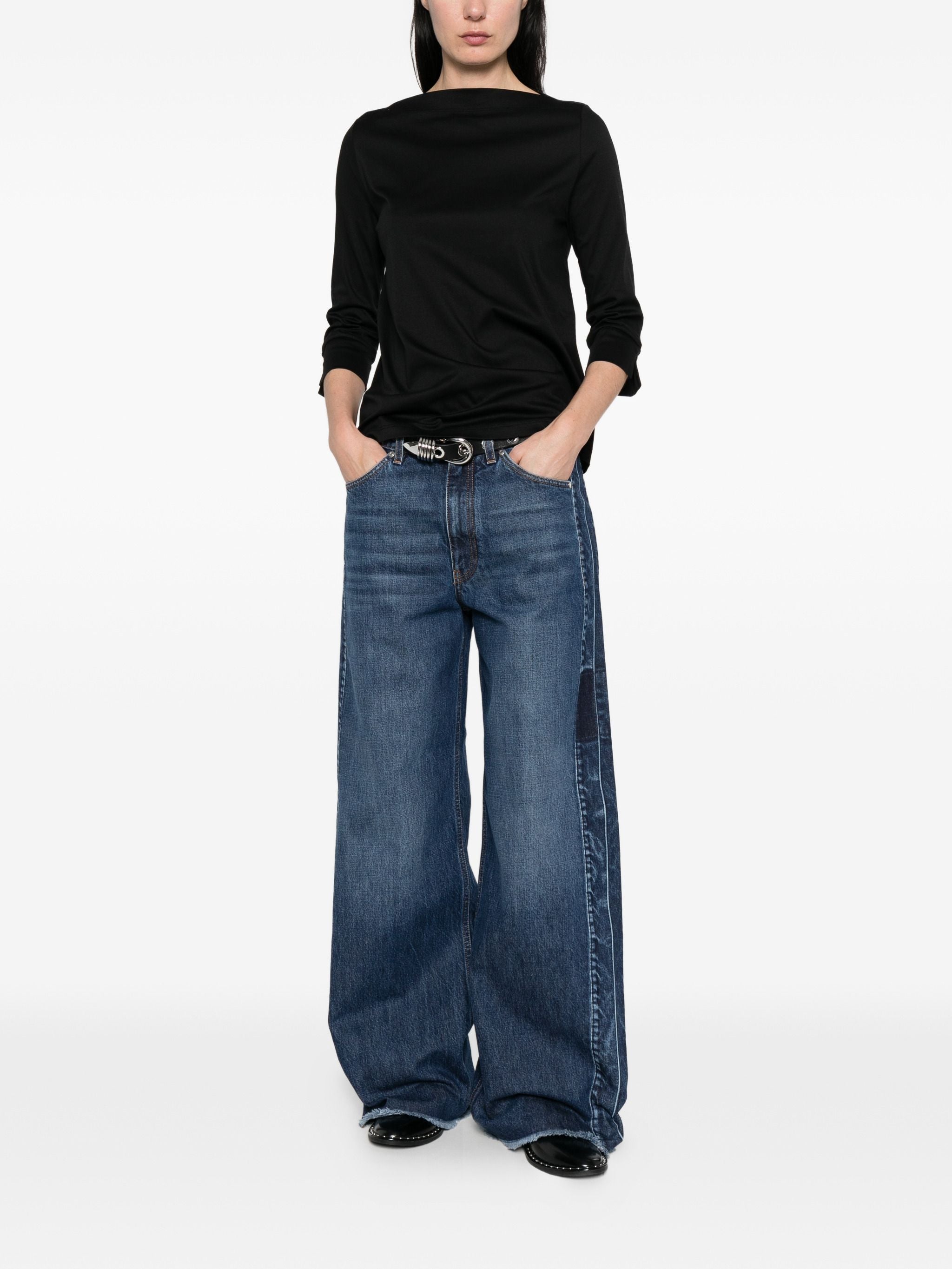 AROVESCIO BOAT NECK T-SHIRT