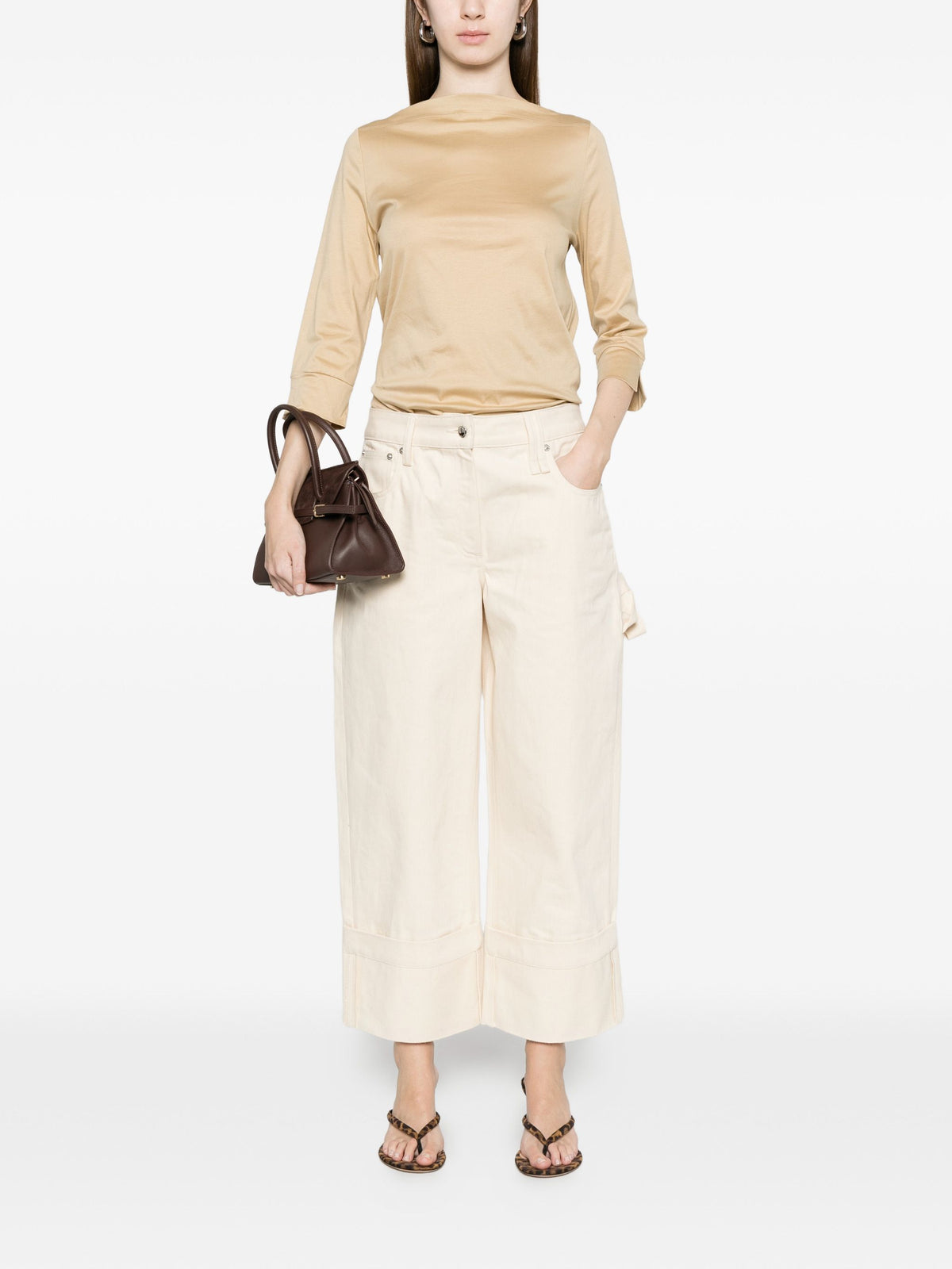 AROVESCIO BOAT NECK T-SHIRT