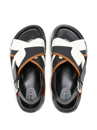 PLAN C CROSS STRAP SANDALS