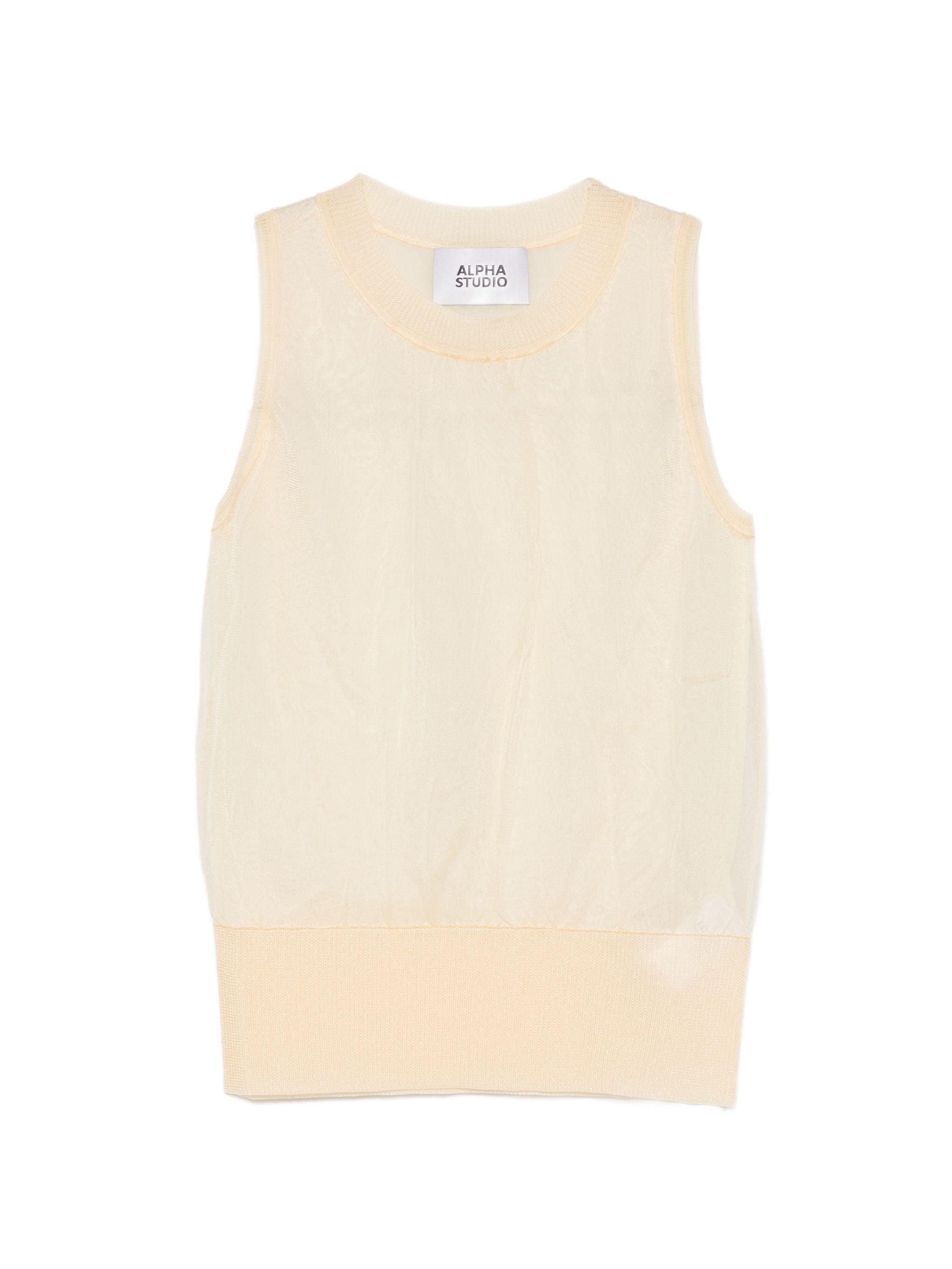 ALPHA STUDIO SHEER TOP