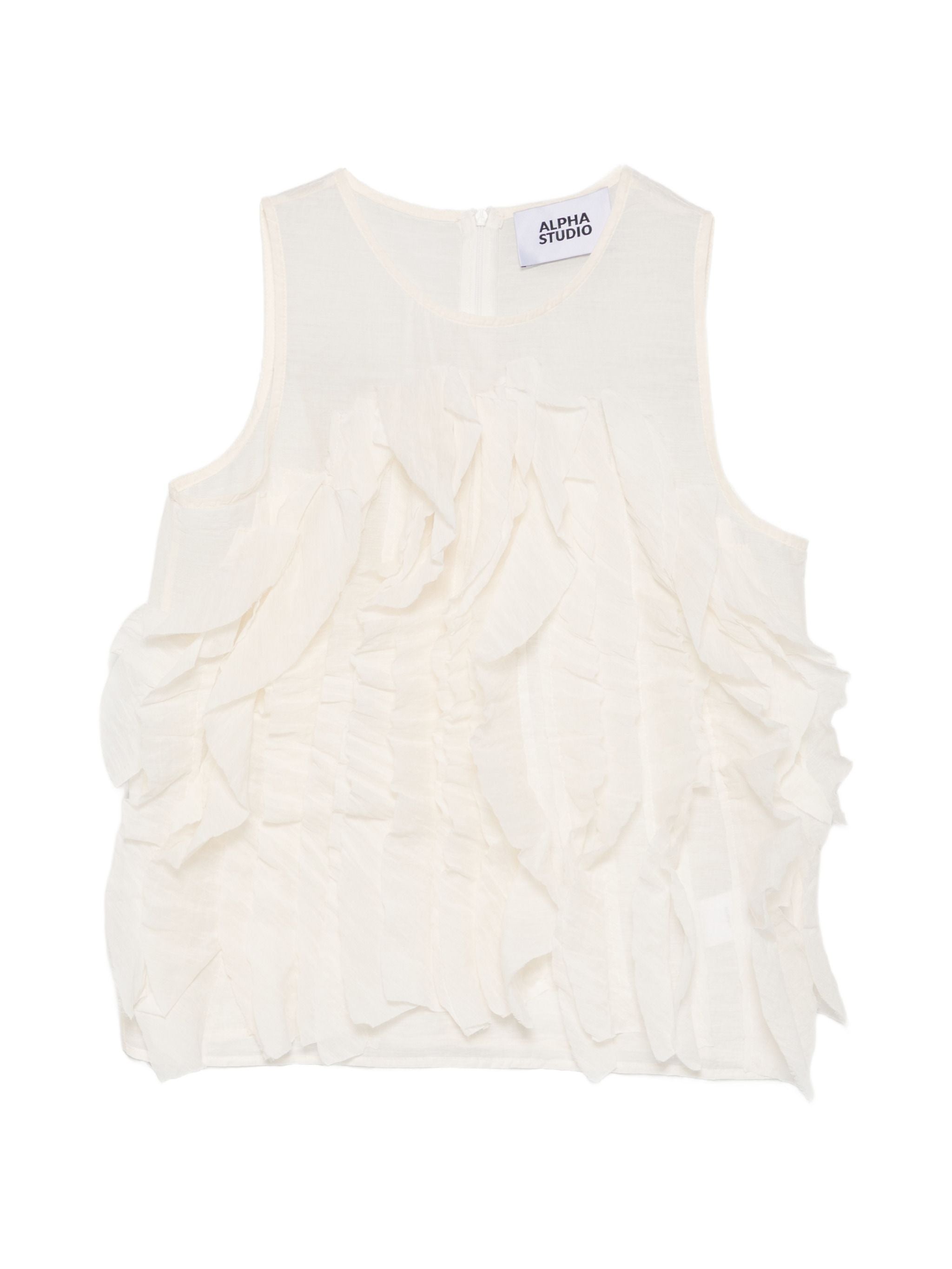 ALPHA STUDIO RUFFLED TOP