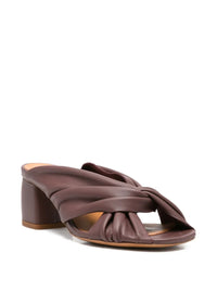 FORTE FORTE HEELED NAPPA CROSSED SANDALS