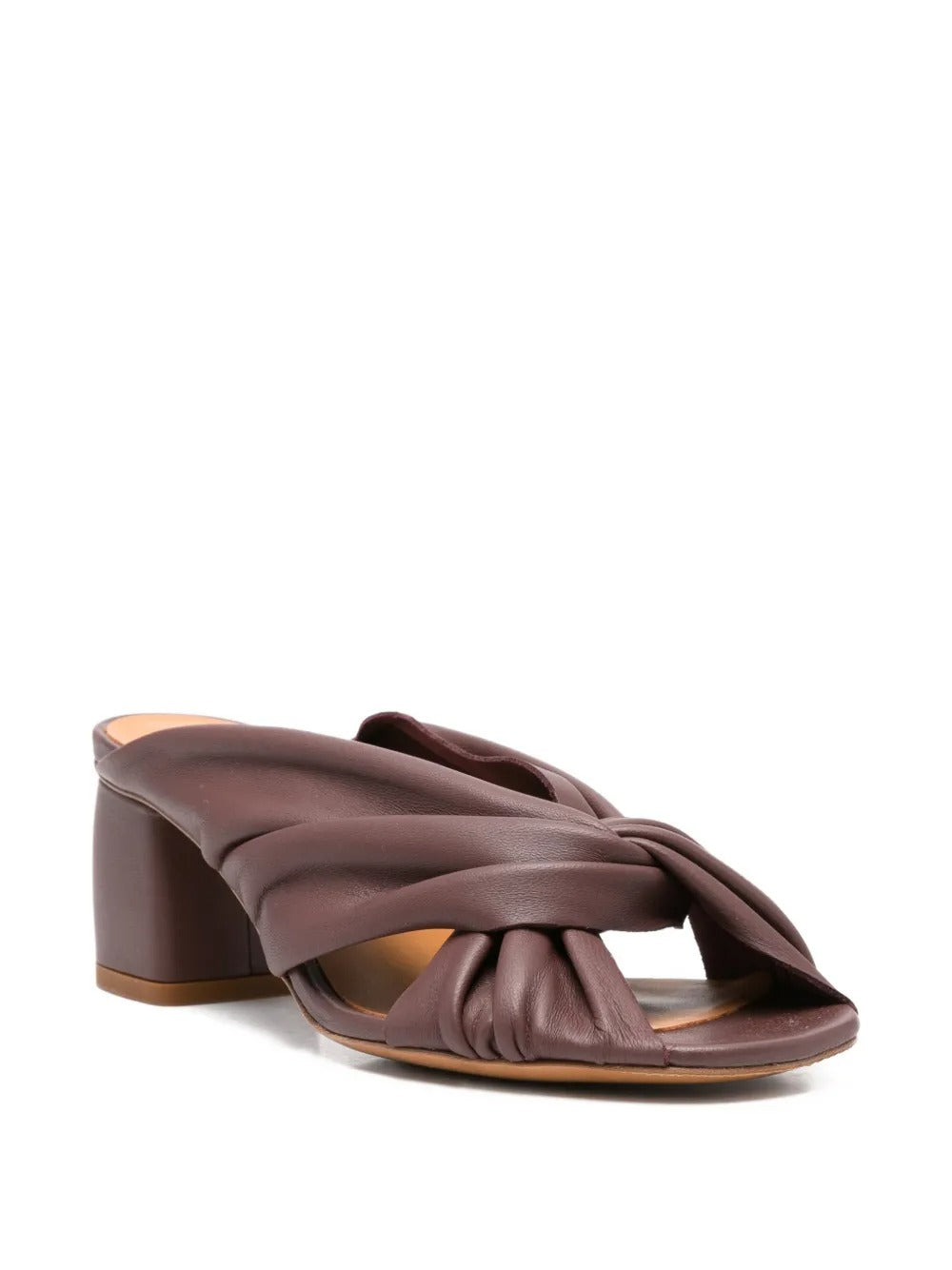 FORTE FORTE HEELED NAPPA CROSSED SANDALS