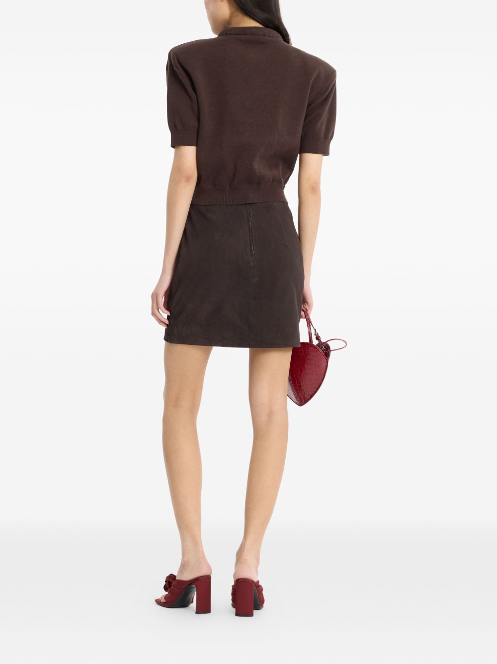 ROTATE SUEDE MINI SKIRT