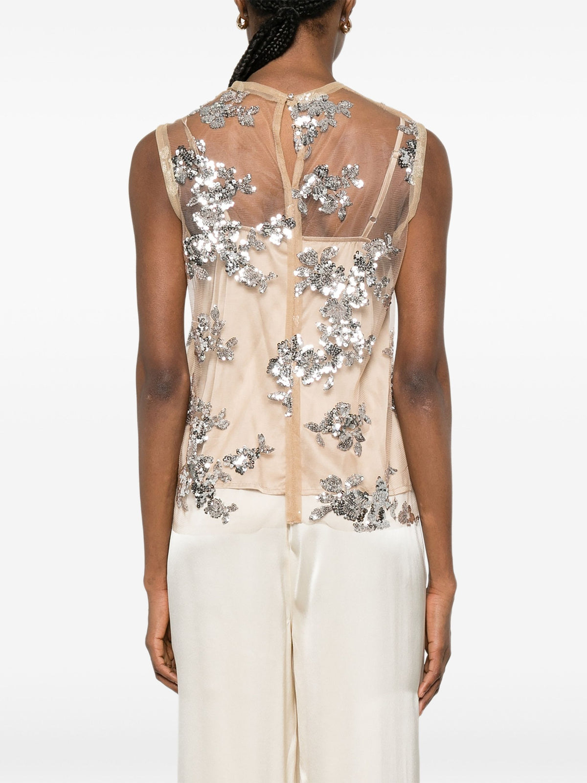OTTODAME FLORAL SEQUIN TOP
