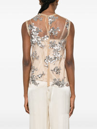 OTTODAME FLORAL SEQUIN TOP