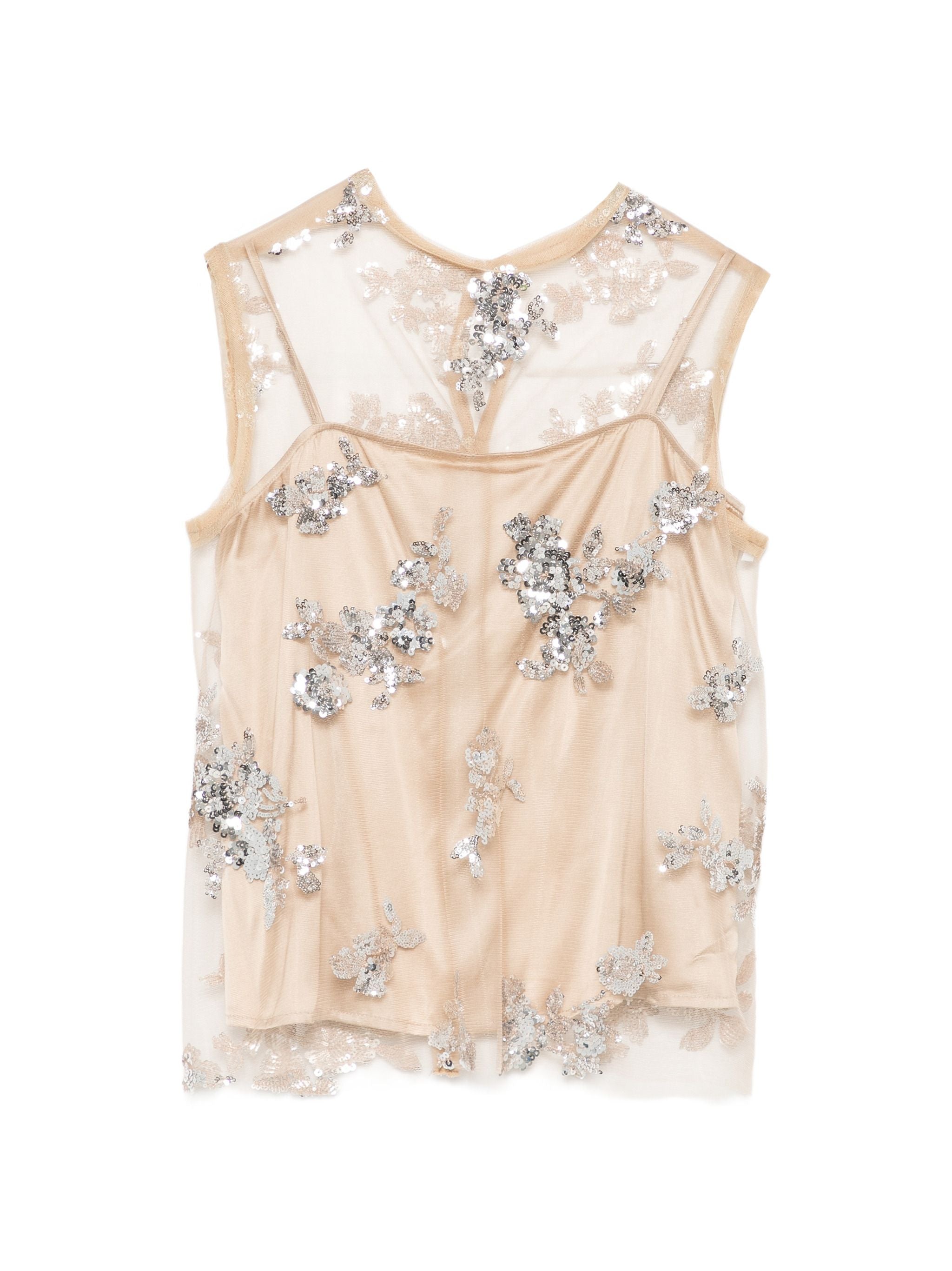 OTTODAME FLORAL SEQUIN TOP