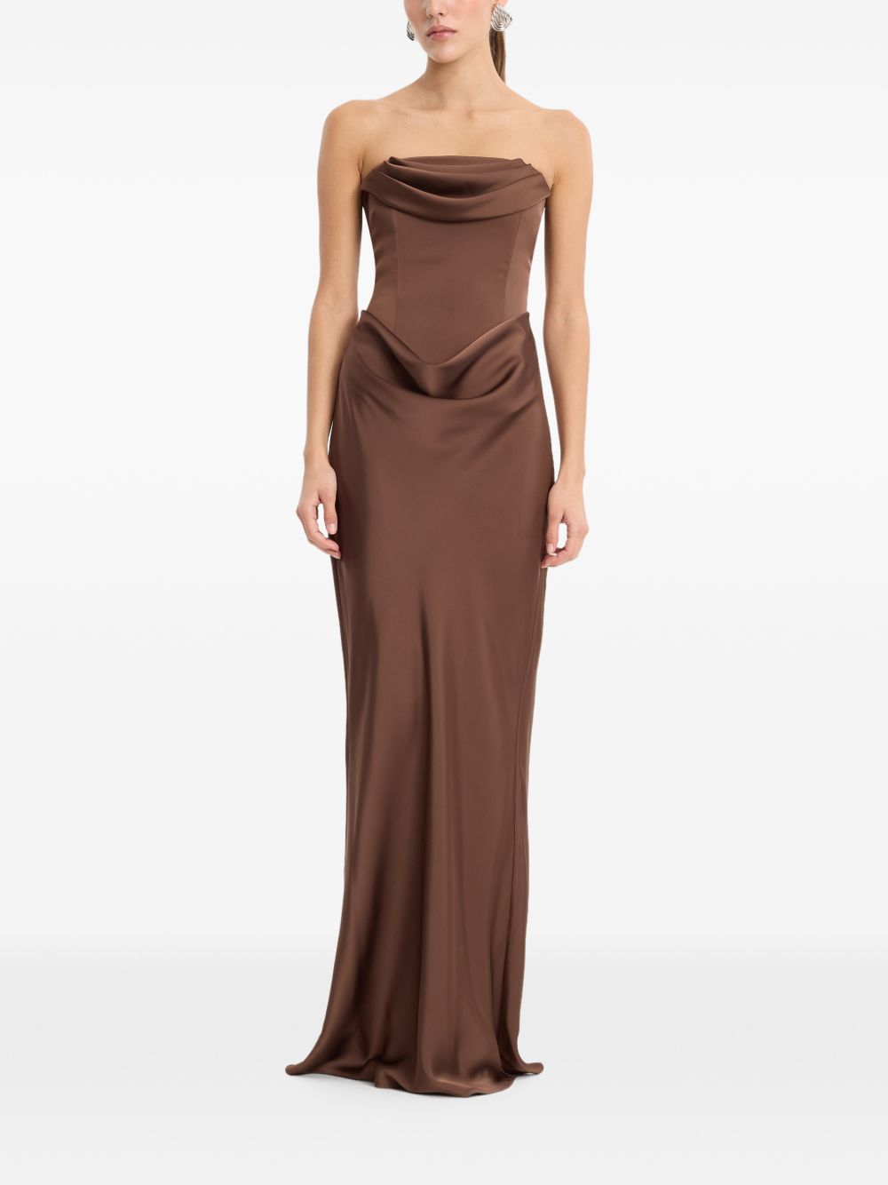 ROTATE CORSAGE LONG DRESS