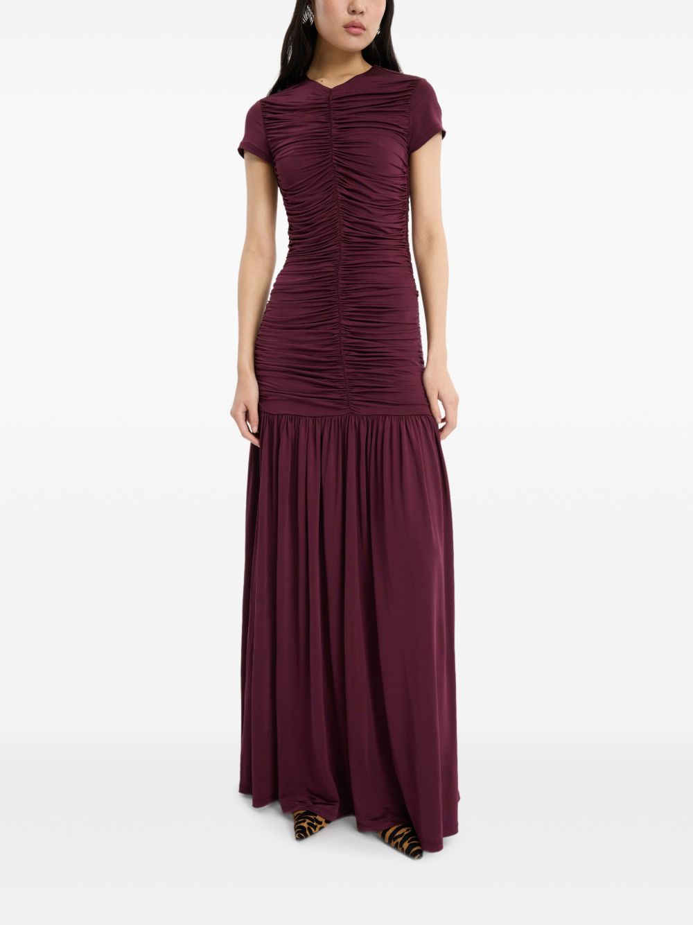 ROTATE GATHERED MAXI DRESS