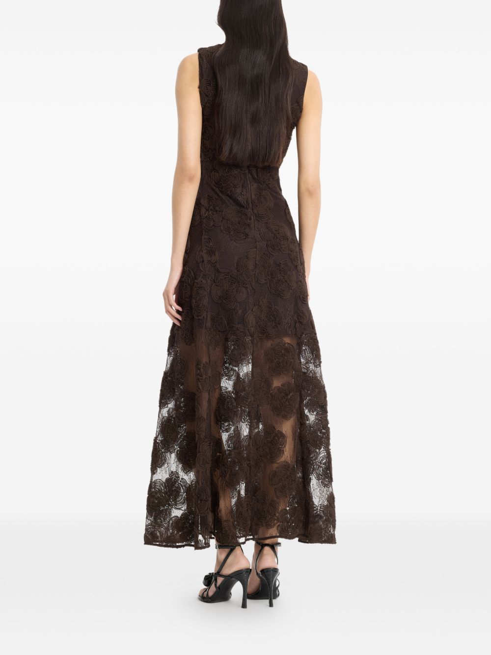 ROTATE 3D FLOWER MAXI DRESS