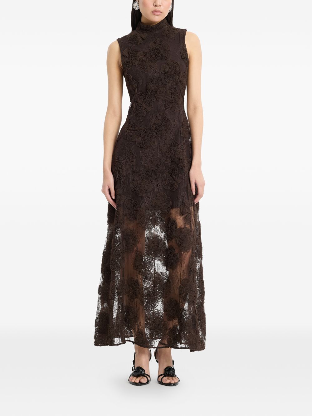 ROTATE 3D FLOWER MAXI DRESS