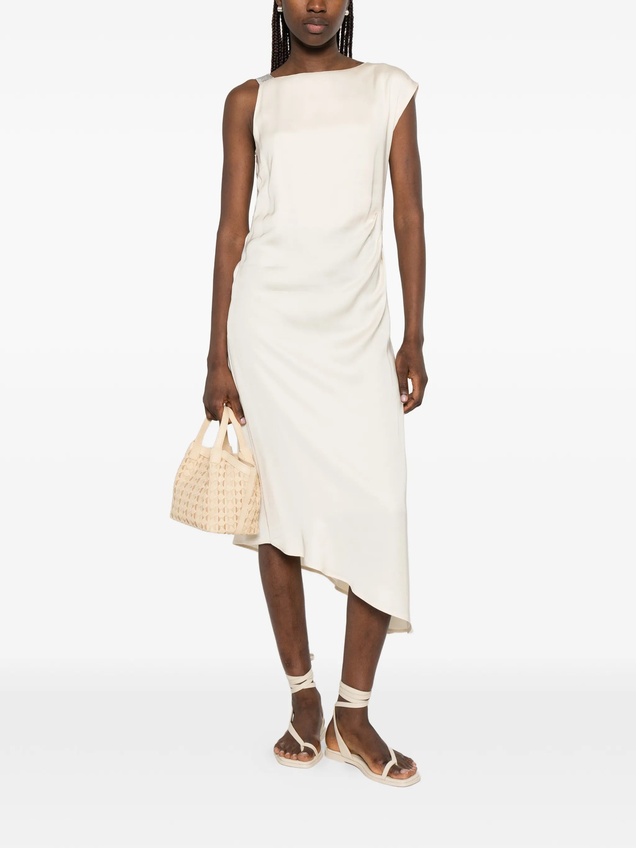 PESERICO AUREA DRAPED DRESS
