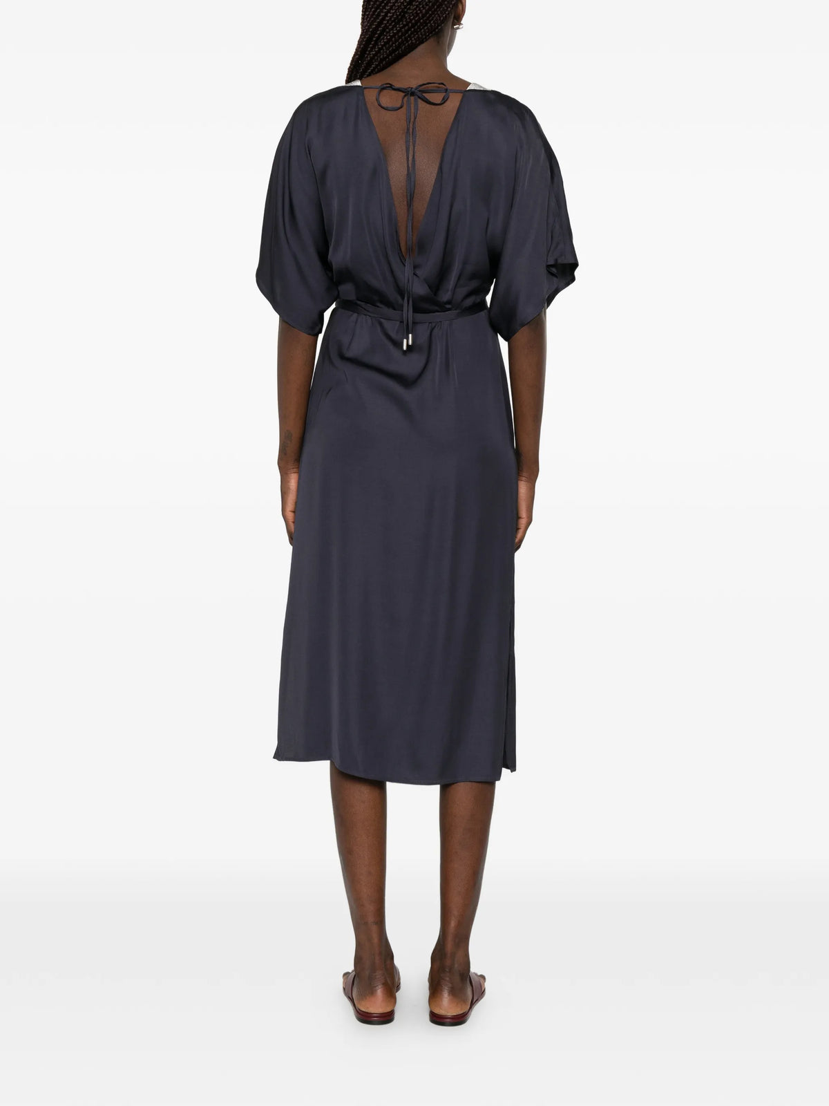 PESERICO AUREA SATIN DRESS