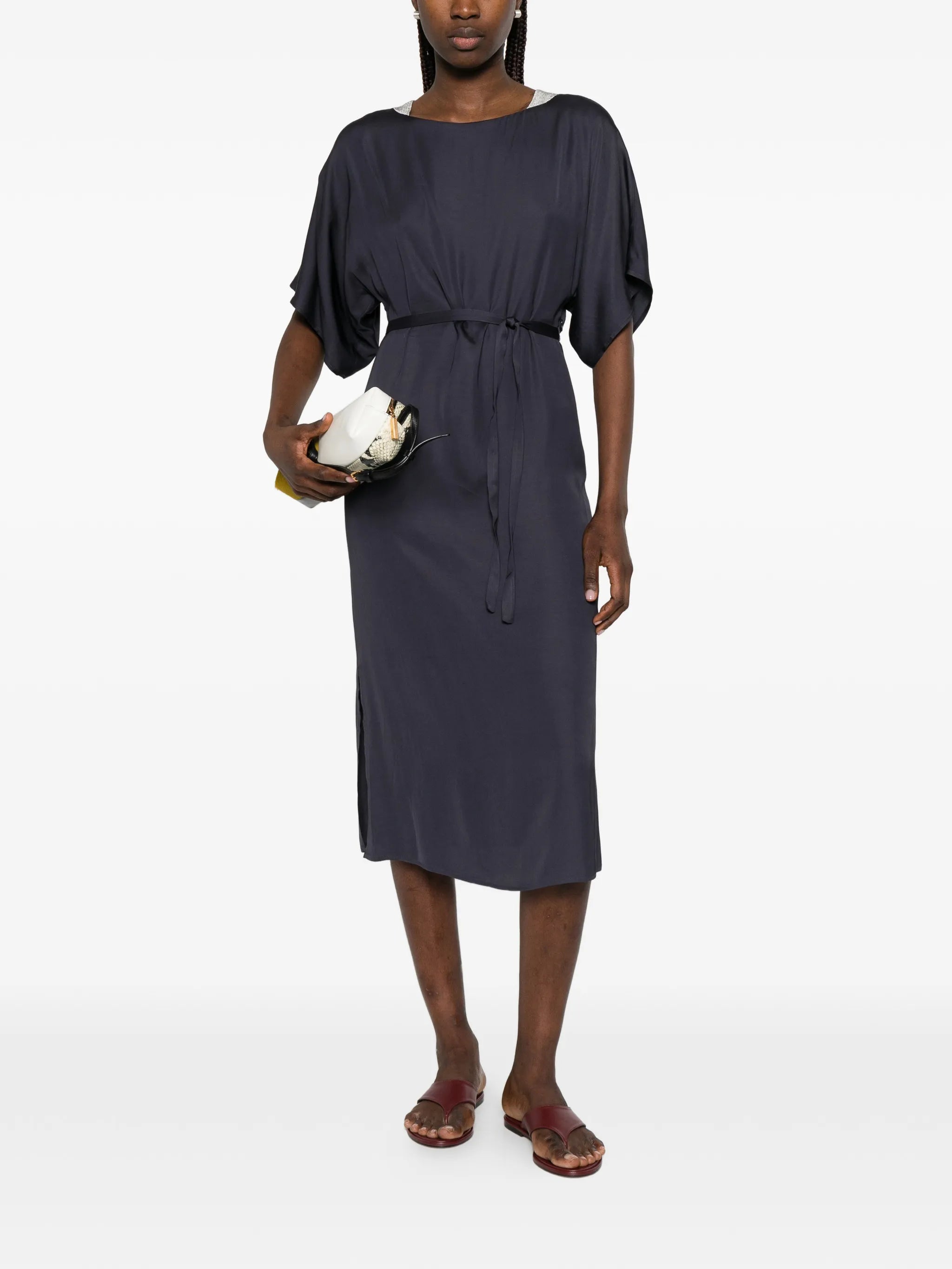 PESERICO AUREA SATIN DRESS
