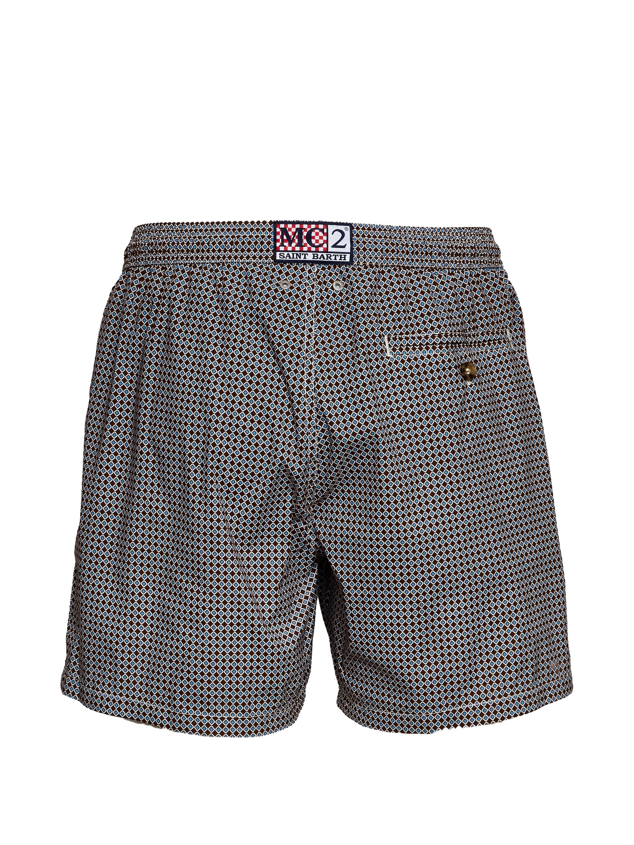 MC2 SAINT BARTH GEOMETRIC SWIM SHORTS