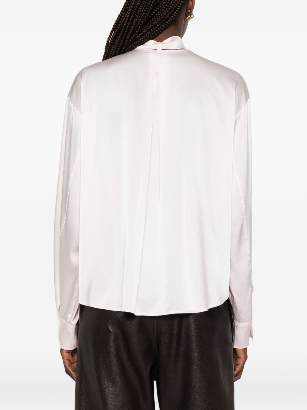 FORTE FORTE SATIN BOW-TIE SHIRT