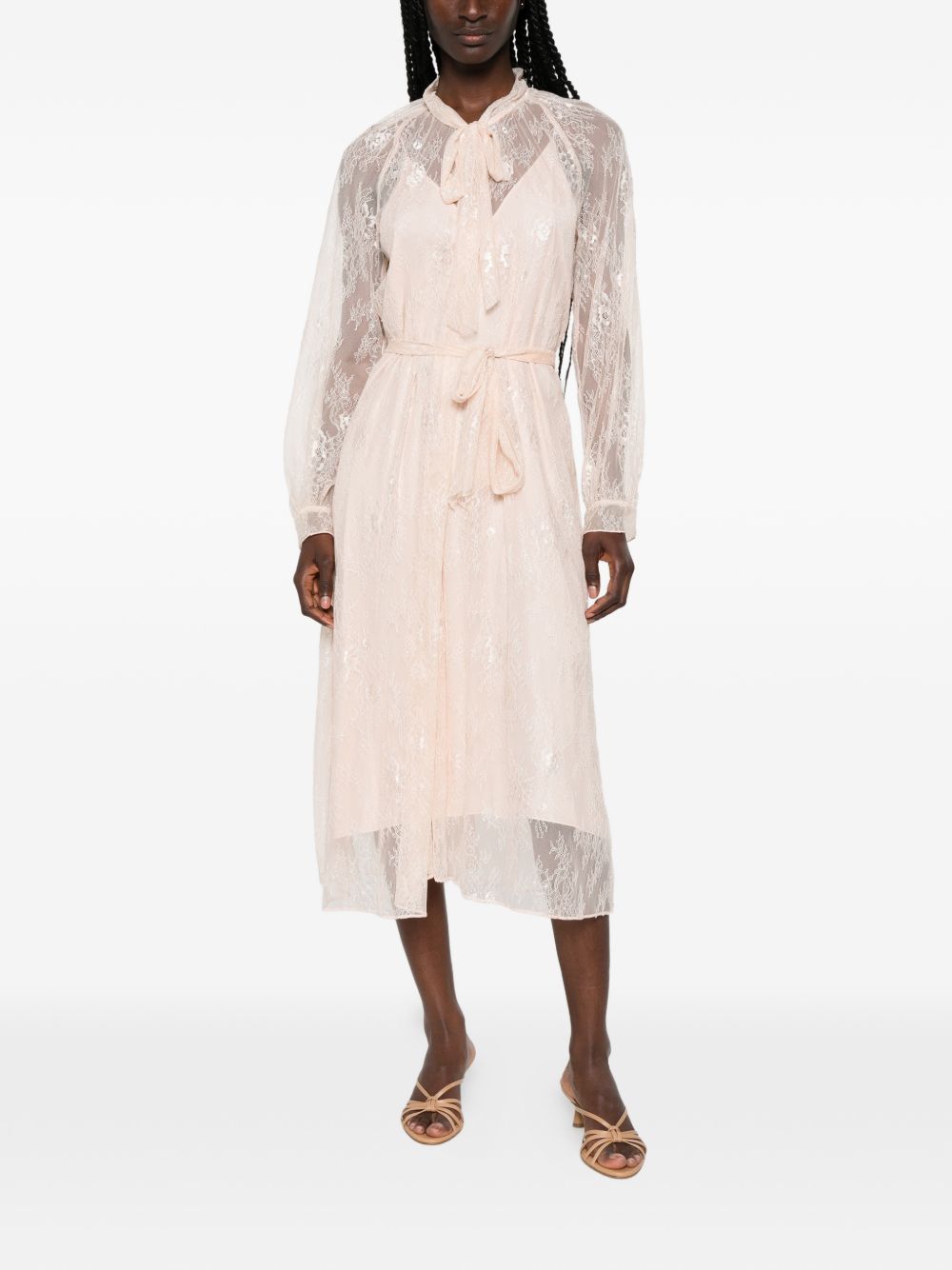 FORTE FORTE CHANTILLY LACE BOW-TIE DRESS