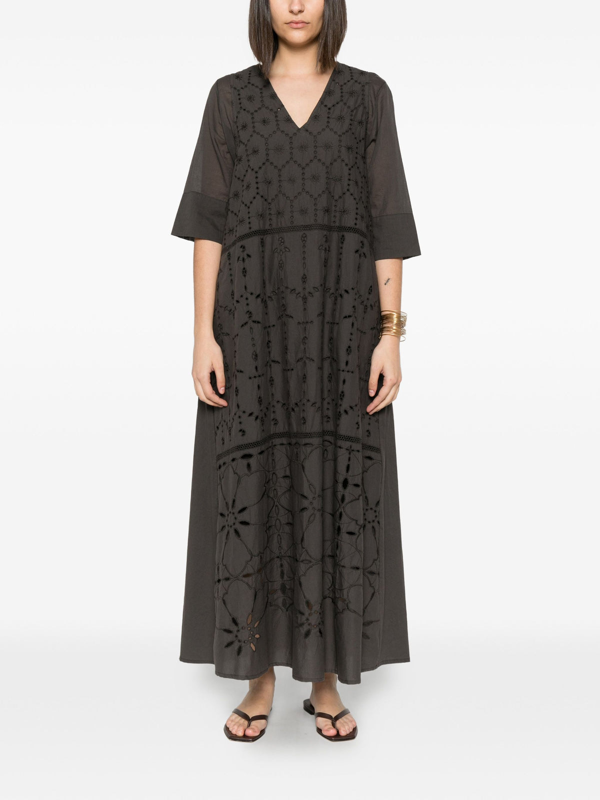WHYCI MILANO BRODERIE ANGLAISE DRESS