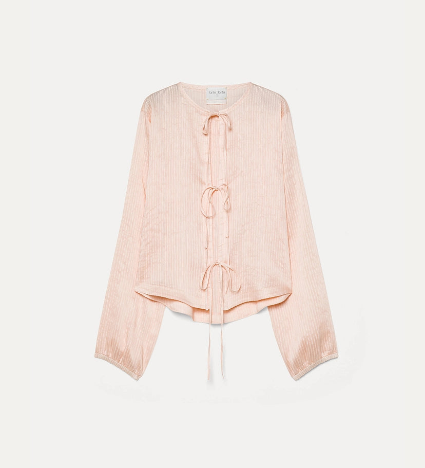 FORTE FORTE PINSTRIPE VOILE BLOUSE
